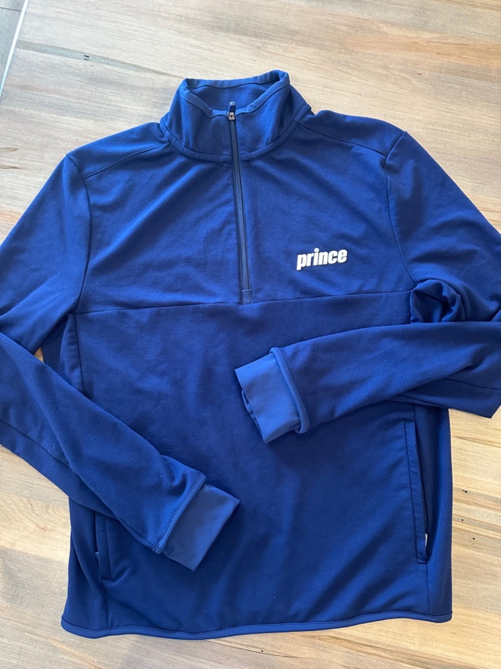 Prince Men's Zip-Up Pullover Sweater - Royal Blue